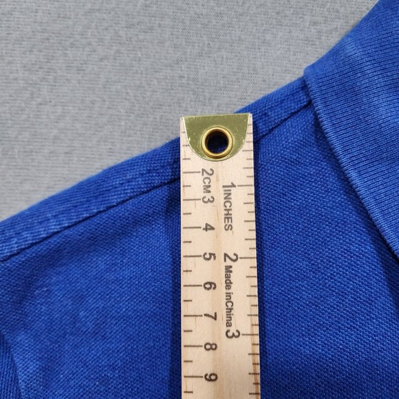 Polo Ralph Lauren Polo Shirt Mens XL Blue Solid Custom Fit 100% Cotton Vintage - Picture 7 of 16